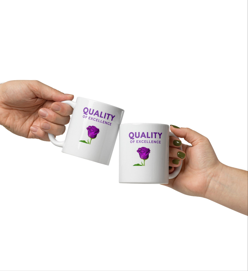White glossy mug